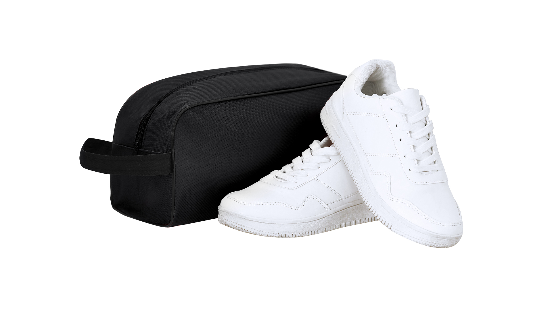 Zapatillero personalizado Pirlo de poliéster 600D con asa transporte negro - Zapatilleros personalizados - Regalo Promocional Personalizado - imagen 3