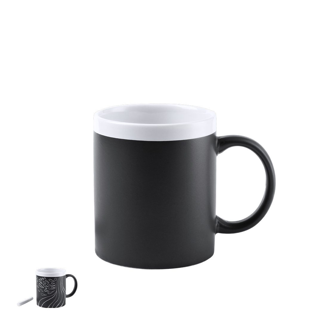 Taza de cerámica personalizada Colorful de 350ml con pizarra para pintar - Tazas y vasos personalizados - Regalo Promocional Personalizado