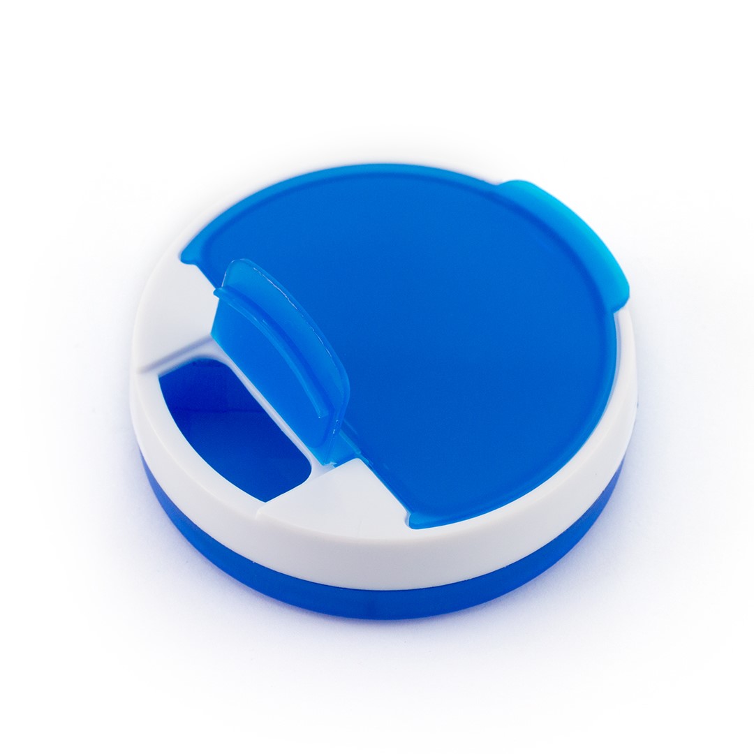 Pastillero personalizado Astrid bicolor con tapa dispensadora