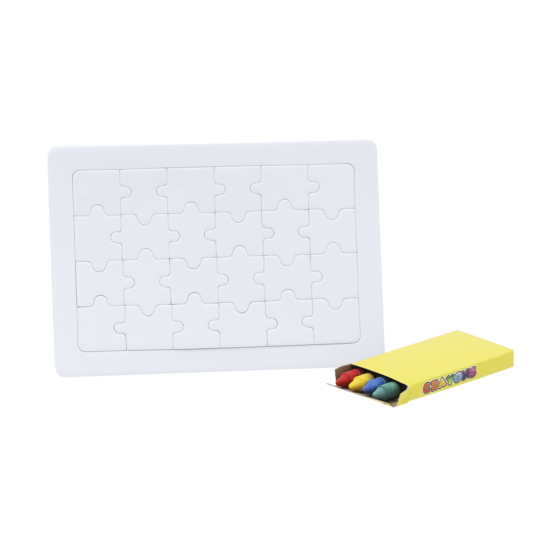 Puzzle personalizado Zeta de 24 piezas blanco con ceras incluidas - Niños y Juegos - Regalo Promocional Personalizado