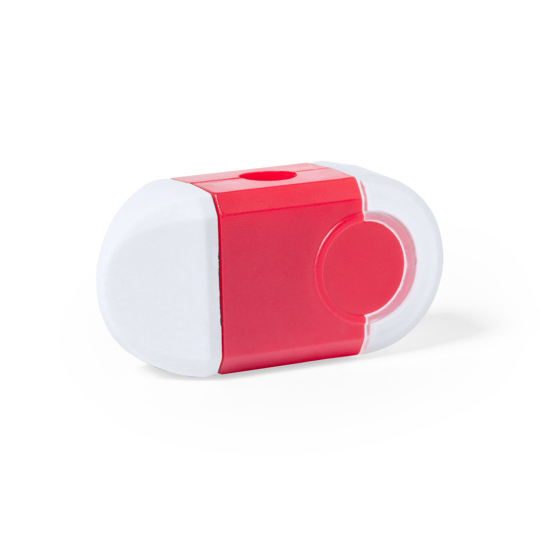 Set goma y sacapuntas personalizado Cafey con compartimento residuos