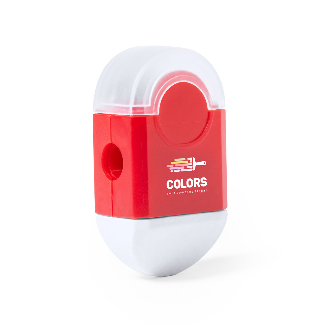 Set goma y sacapuntas personalizado Cafey con compartimento residuos - Oficina - Regalo Promocional Personalizado - vista alternativa