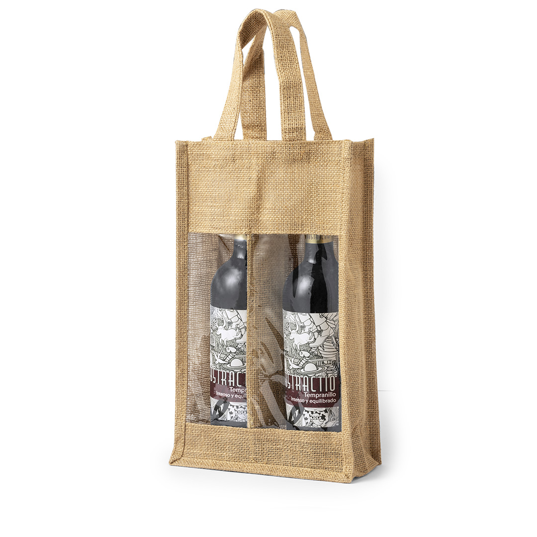Bolsa personalizada Koop de yute laminado para dos vinos - Hogar - Regalo Promocional Personalizado