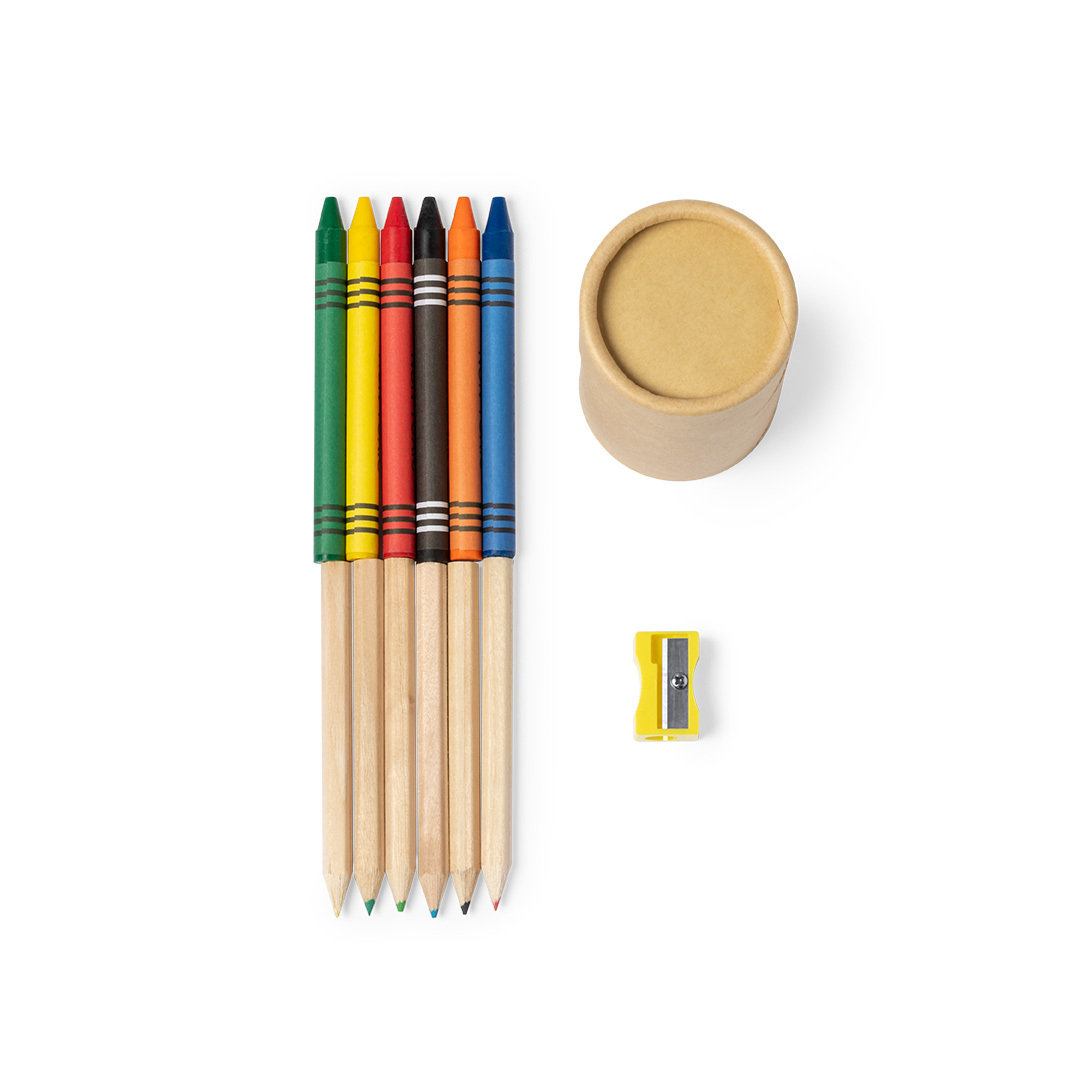 Set personalizado Pixi de 13 piezas con lápices y ceras en cartón natural - Set de escritura personalizados - Regalo Promocional Personalizado - imagen 8