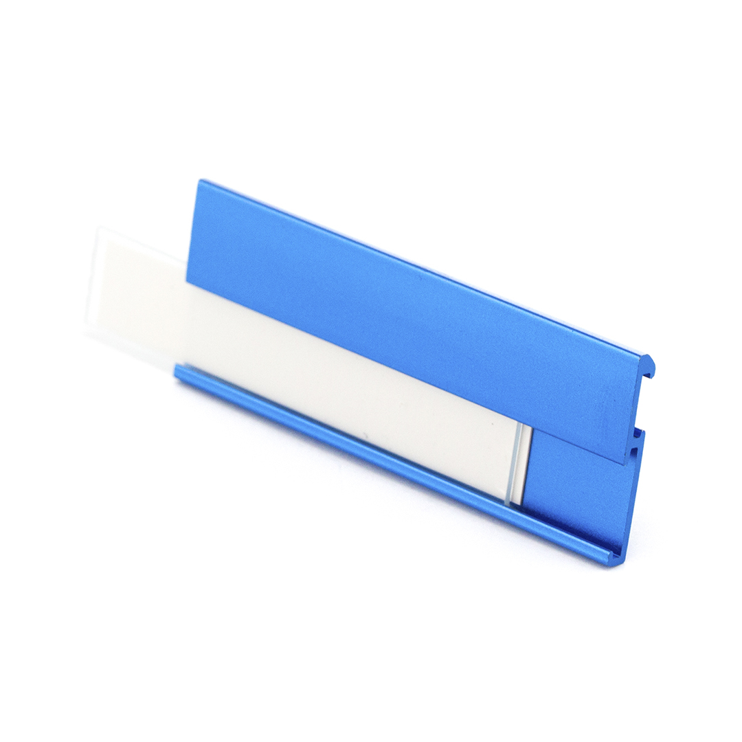Identificador personalizado Bindel de aluminio con pinza trasera de enganche - Oficina - Regalo Promocional Personalizado - vista alternativa