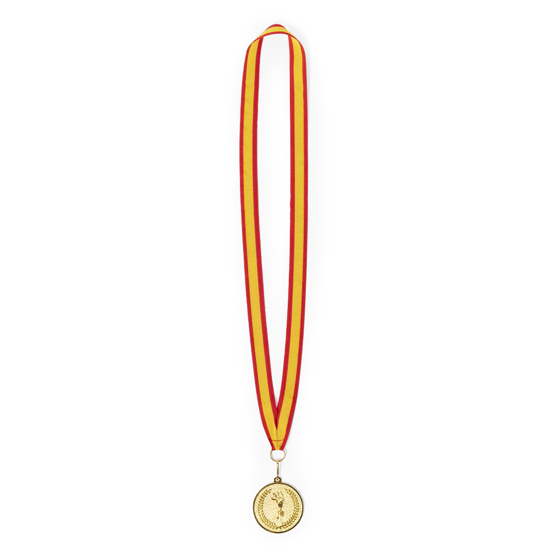 Medalla personalizada Corum metálica con bandera española - Trofeos - Regalo Promocional Personalizado