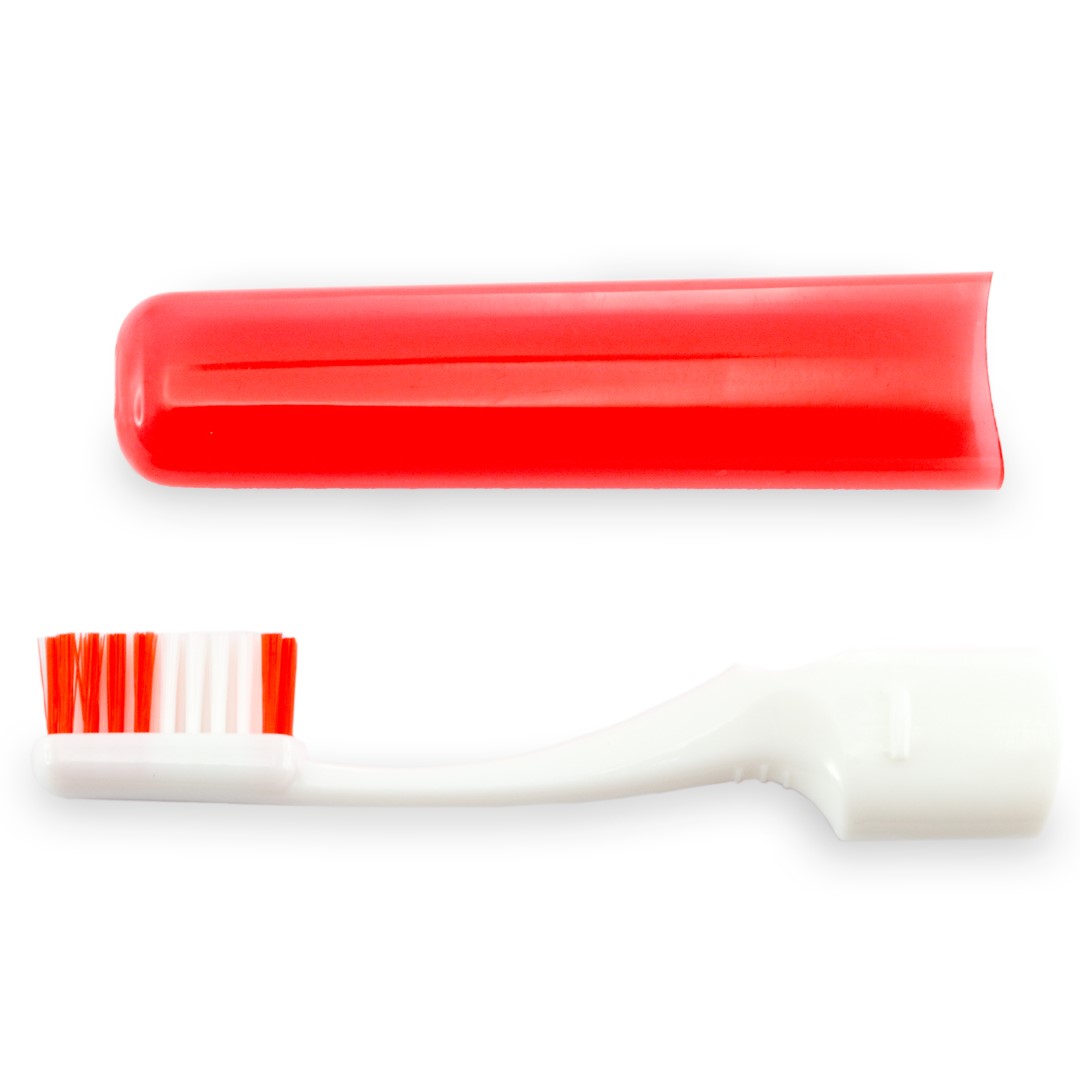 Cepillo de dientes personalizado Hyron plegable bicolor de tacto suave