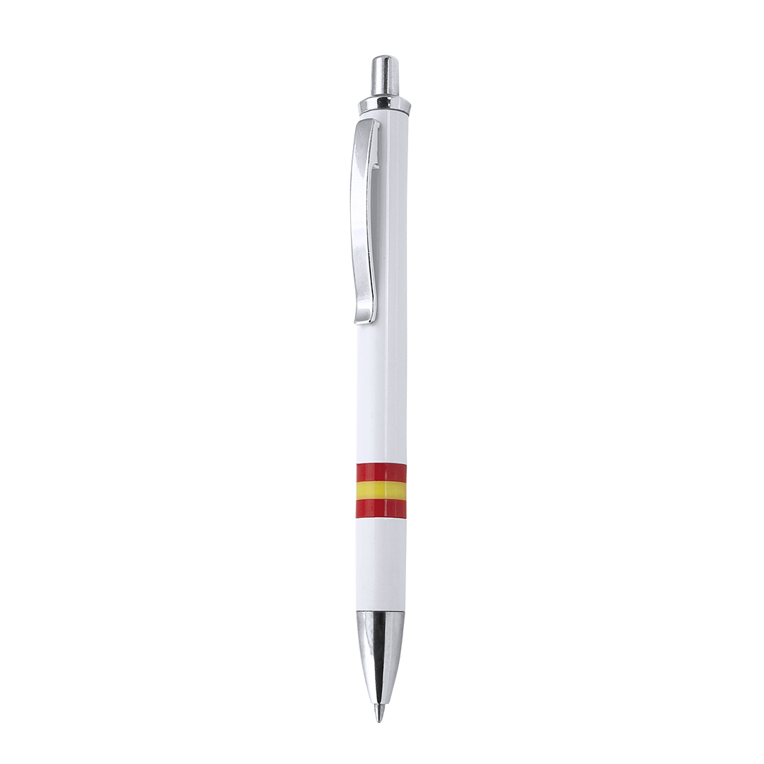 Bolígrafo personalizado Horten bicolor con bandera nacional española - Oficina - Regalo Promocional Personalizado