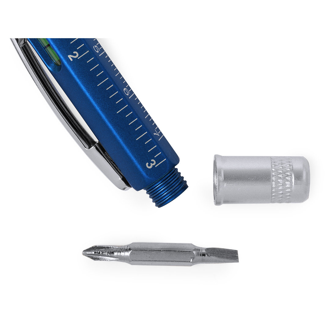Bolígrafo multiherramienta personalizado Sauris 4 en 1 con nivel integrado - Oficina - Regalo Promocional Personalizado - vista alternativa