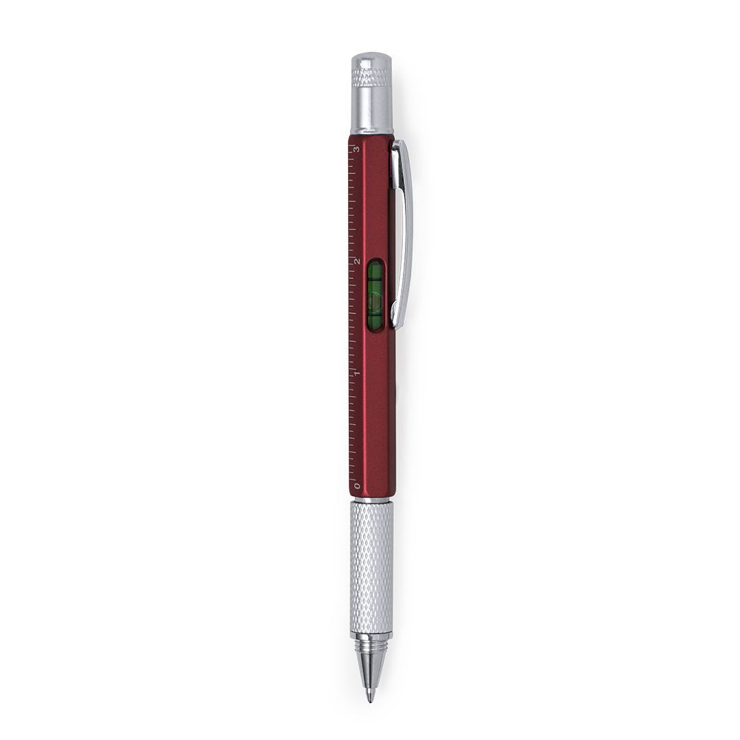 Bolígrafo multiherramienta personalizado Sauris 4 en 1 con nivel integrado - Oficina - Regalo Promocional Personalizado