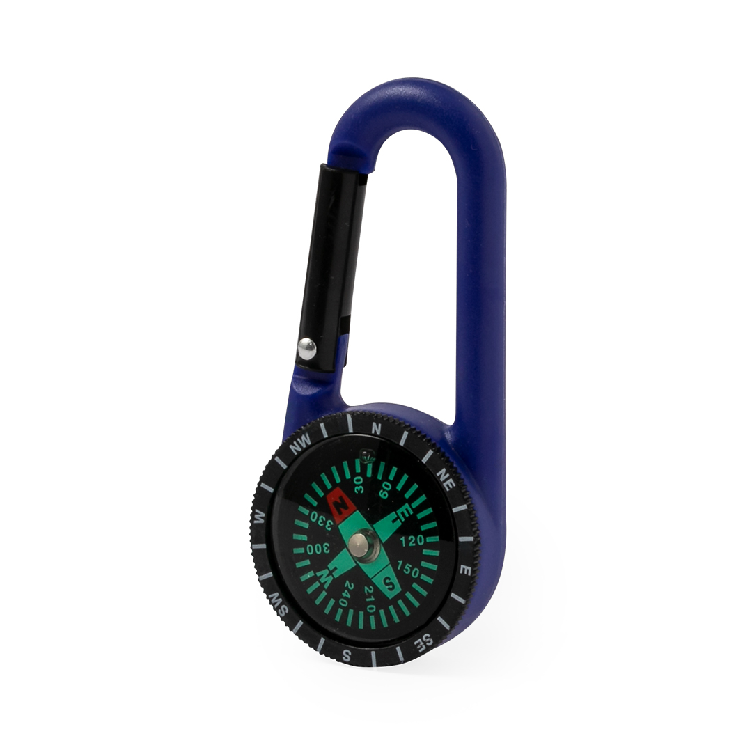 Brújula personalizada Clark con mosquetón en vivos colores