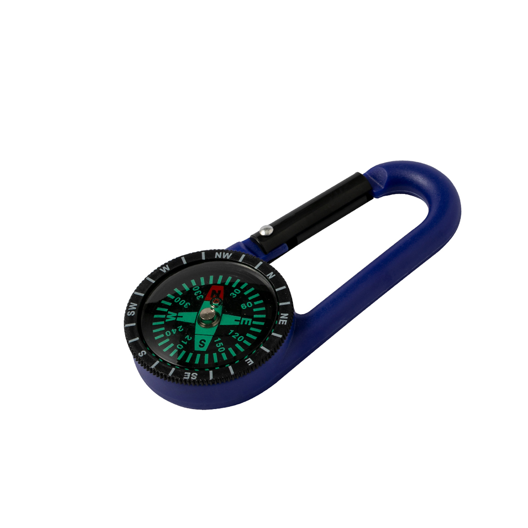 Brújula personalizada Clark con mosquetón en vivos colores - Deporte y aventura - Regalo Promocional Personalizado