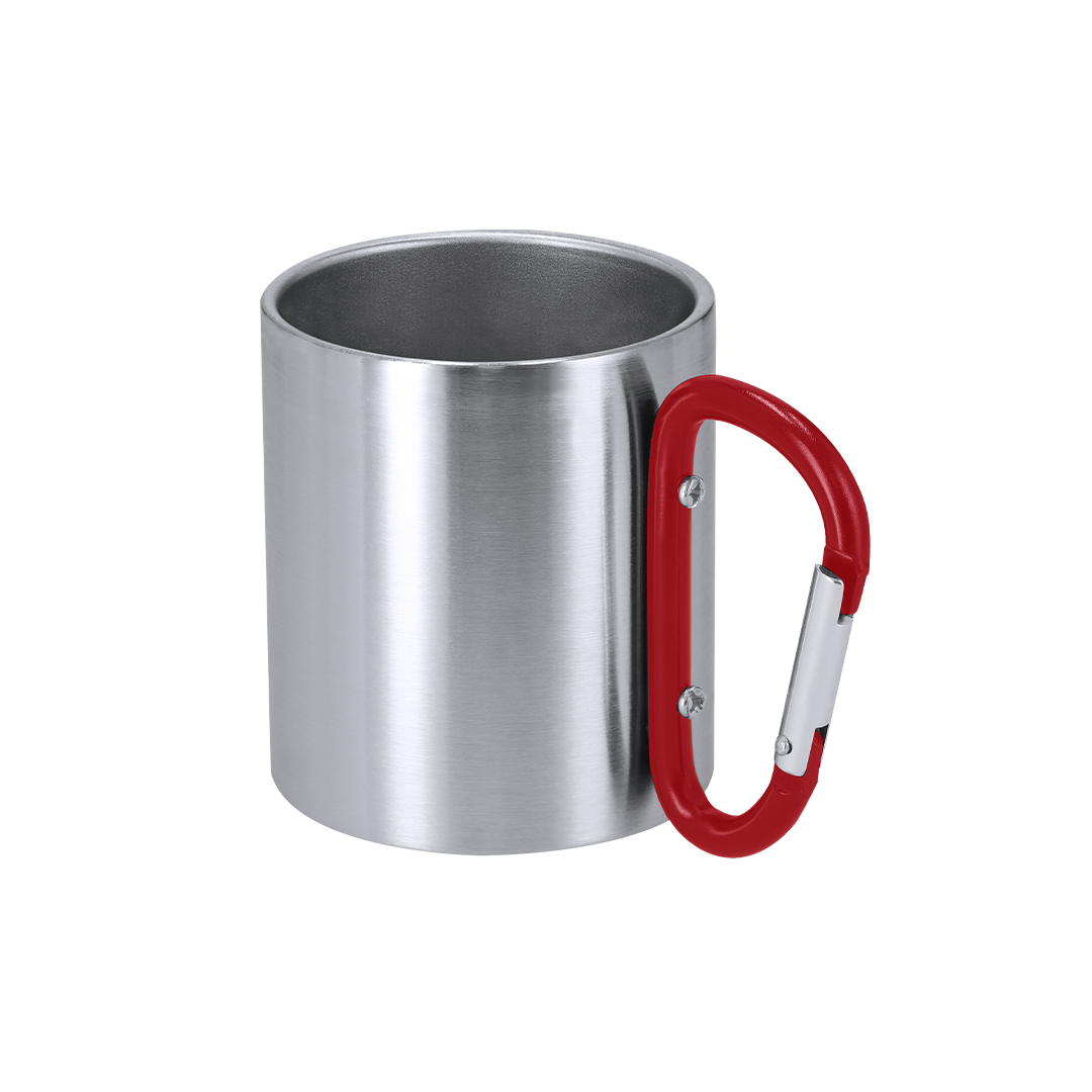 Taza de acero inox personalizada Bastic de 210ml con asa mosquetón - Tazas y vasos personalizados - Regalo Promocional Personalizado