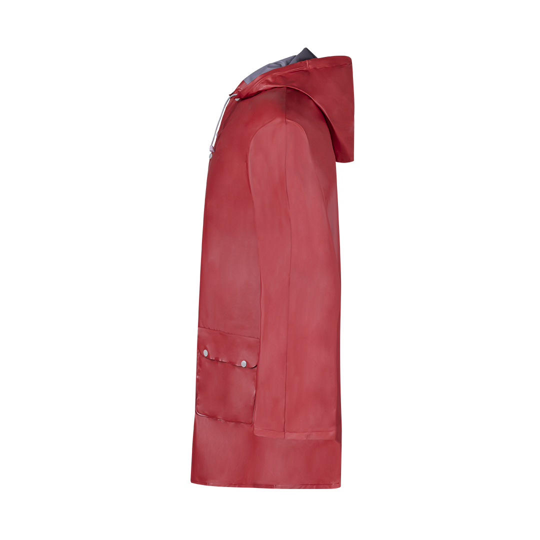 Impermeable personalizado Hinbow de PVC termosellado con cordones y bolsillos