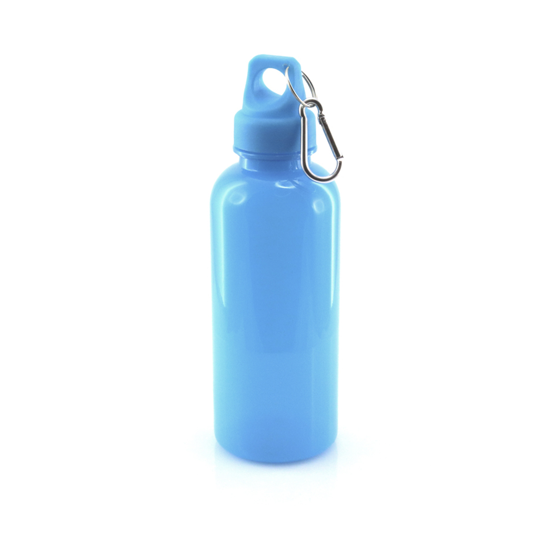 Bidón personalizado Zanip de 600ml en PS translúcido con mosquetón metálico - Tazas y botellas - Regalo Promocional Personalizado