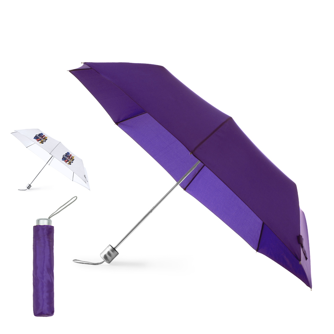Paraguas plegable personalizado Ziant de poliéster con varillas plateadas - Paraguas personalizados - Regalo Promocional Personalizado