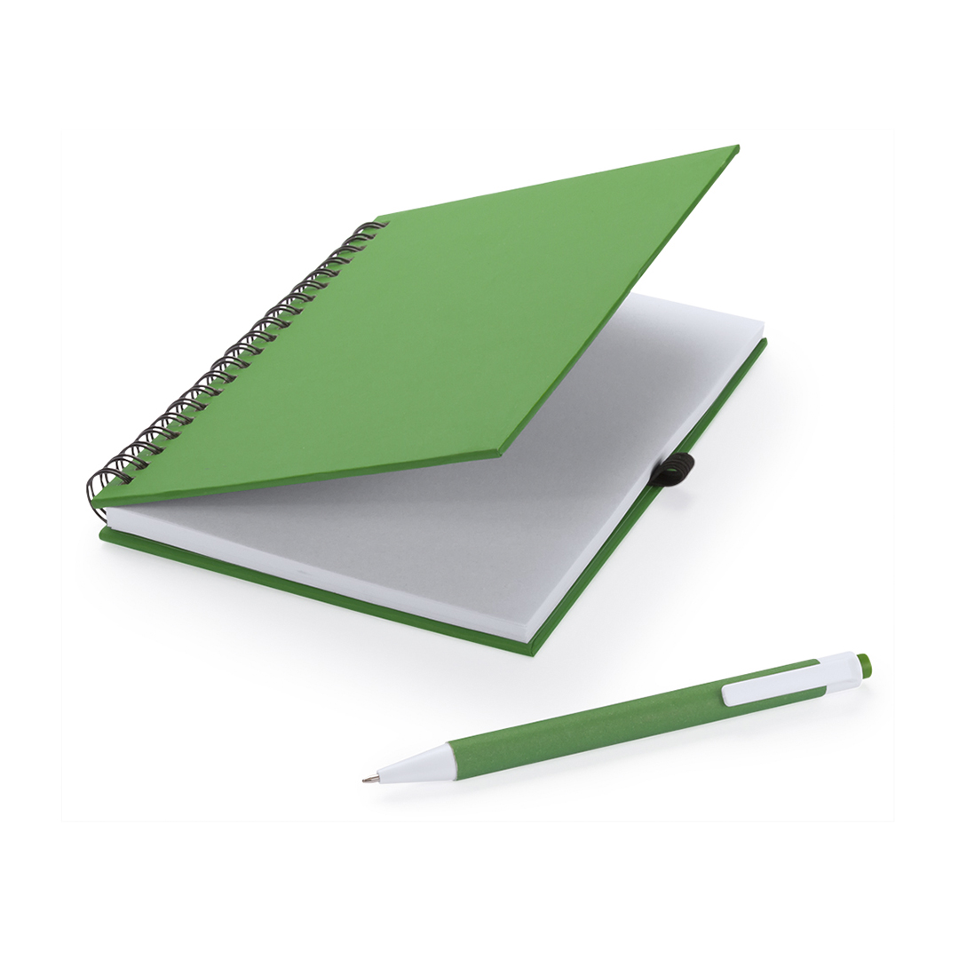 Libreta personalizada Koguel set de cartón reciclado con bolígrafo - Oficina - Regalo Promocional Personalizado - vista alternativa
