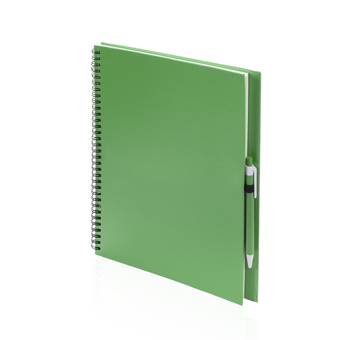 Libreta personalizada Tecnar de cartón reciclado con bolígrafo atrevida - Oficina - Regalo Promocional Personalizado