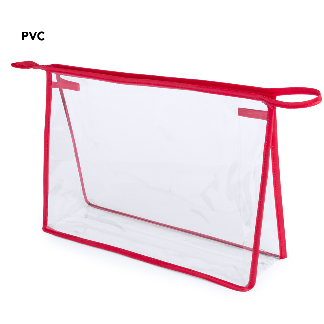 Neceser personalizado Losut de PVC transparente con ribetes refuerzo