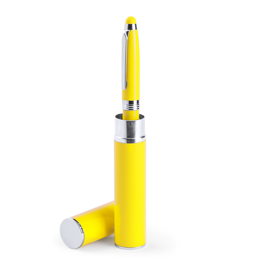 Bolígrafo puntero personalizado Hasten giratorio metálico con estuche a juego