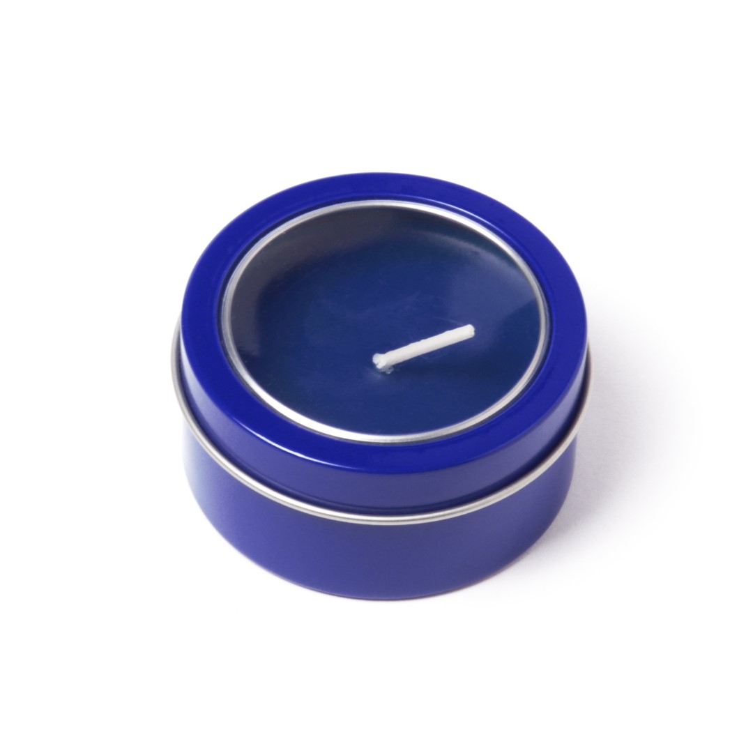 Vela aromática personalizada Sioko metálica con ventana transparente