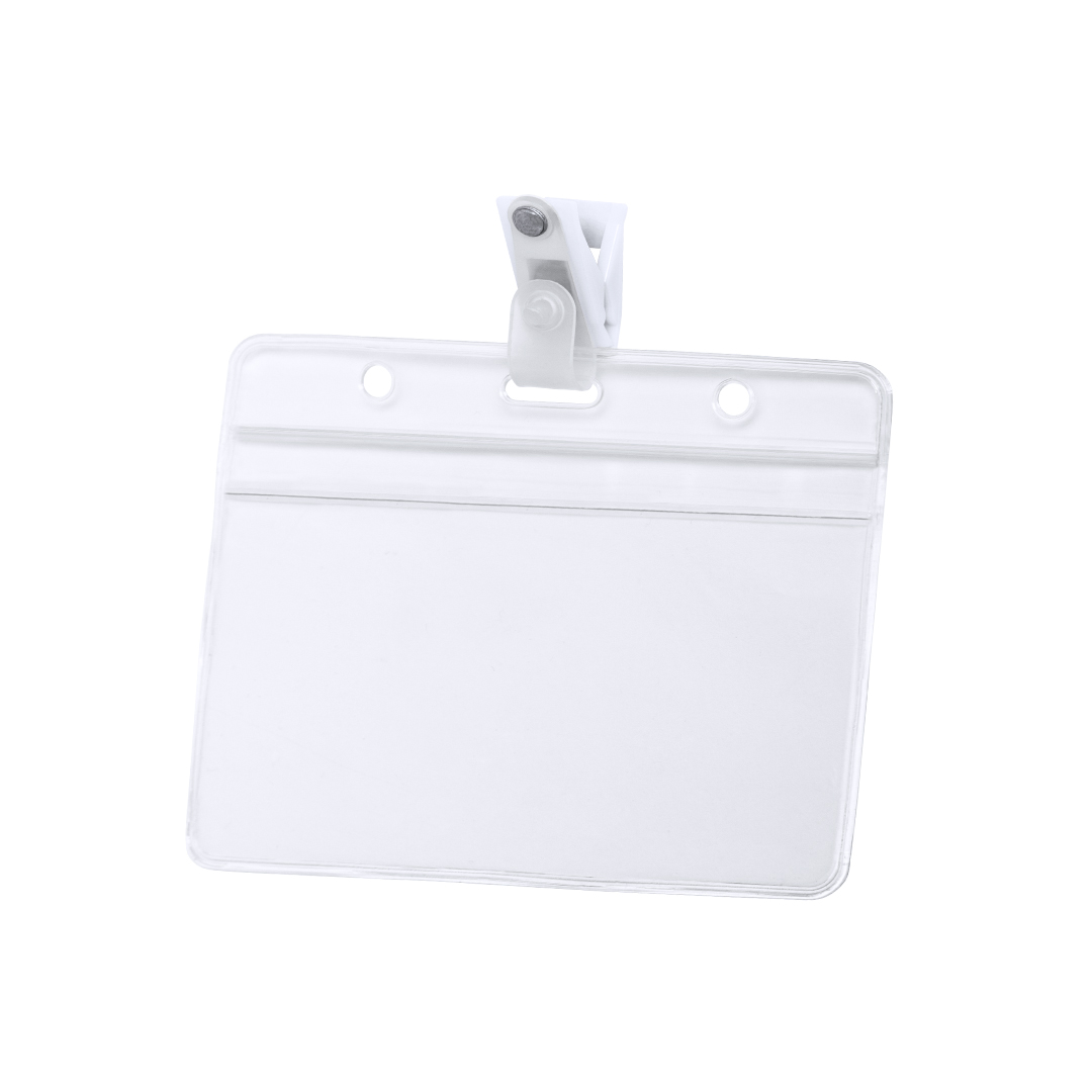 Identificador personalizado Solip troquelado de PVC con clip blanco dual
