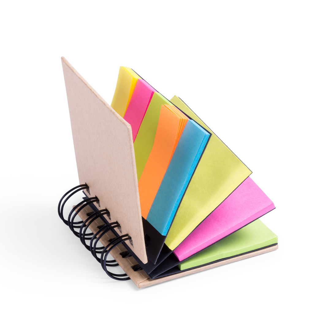 Bloc de notas personalizado Laska adhesivas con anillas en cartón reciclado