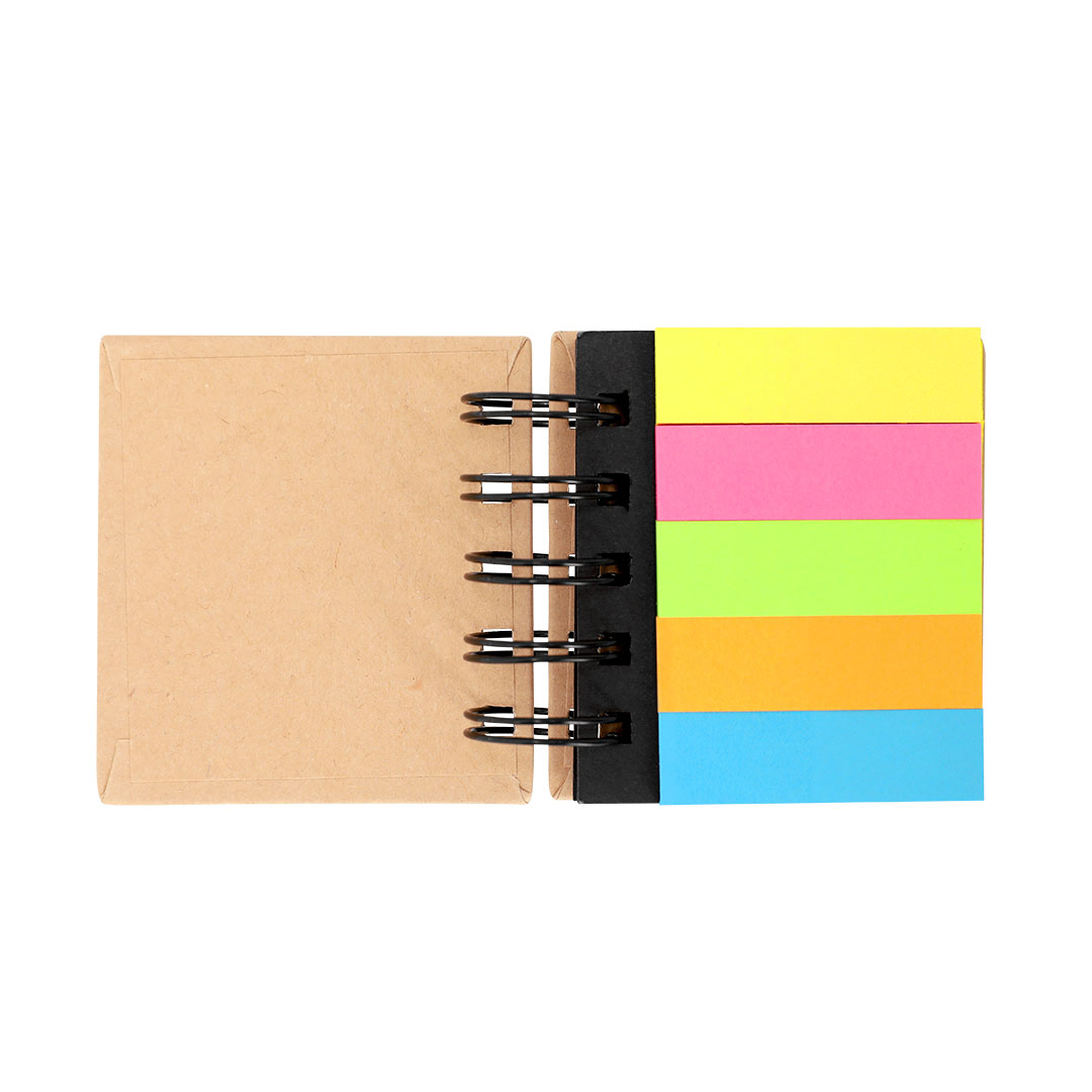 Bloc de notas personalizado Laska adhesivas con anillas en cartón reciclado - Oficina - Regalo Promocional Personalizado - vista alternativa