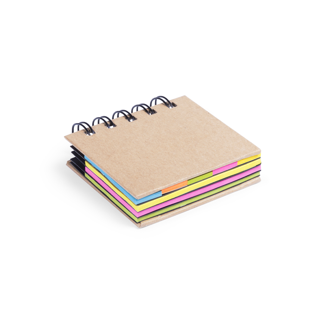 Bloc de notas personalizado Laska adhesivas con anillas en cartón reciclado - Oficina - Regalo Promocional Personalizado
