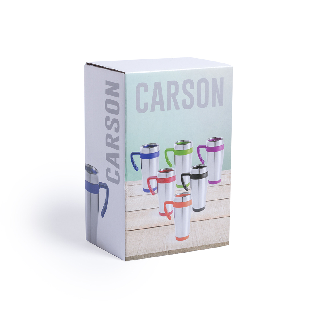 Taza térmica personalizada Carson de acero inox brillante de 450ml
