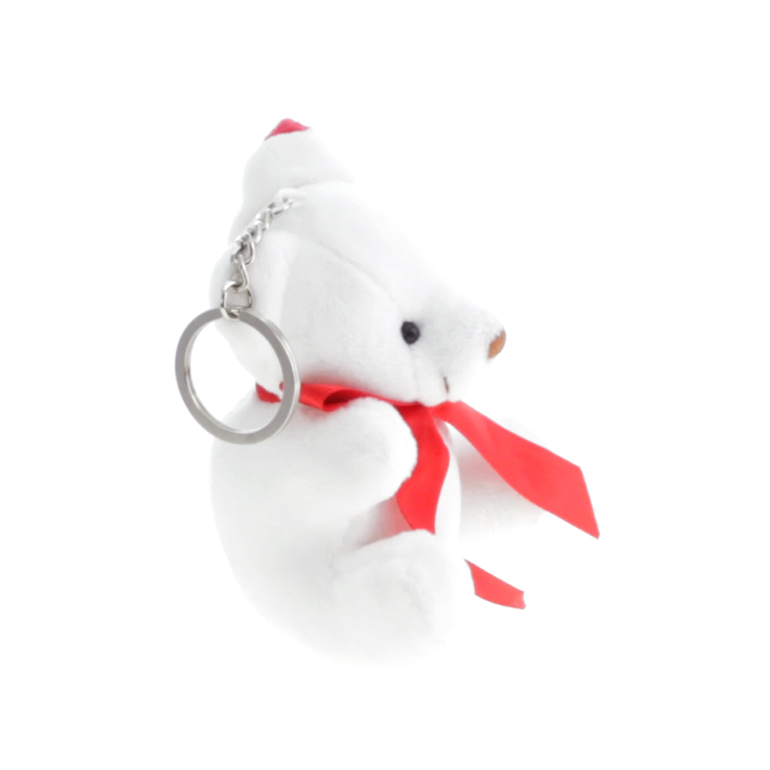 Llavero peluche personalizado Glenda osito navideño con gorro de Papá Noel