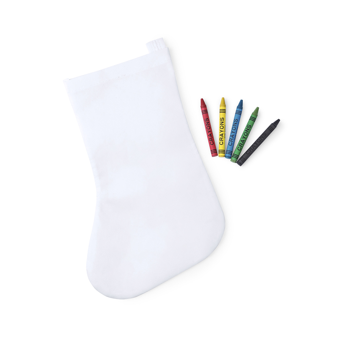 Calcetín personalizado Plicom blanco para colorear con ceras