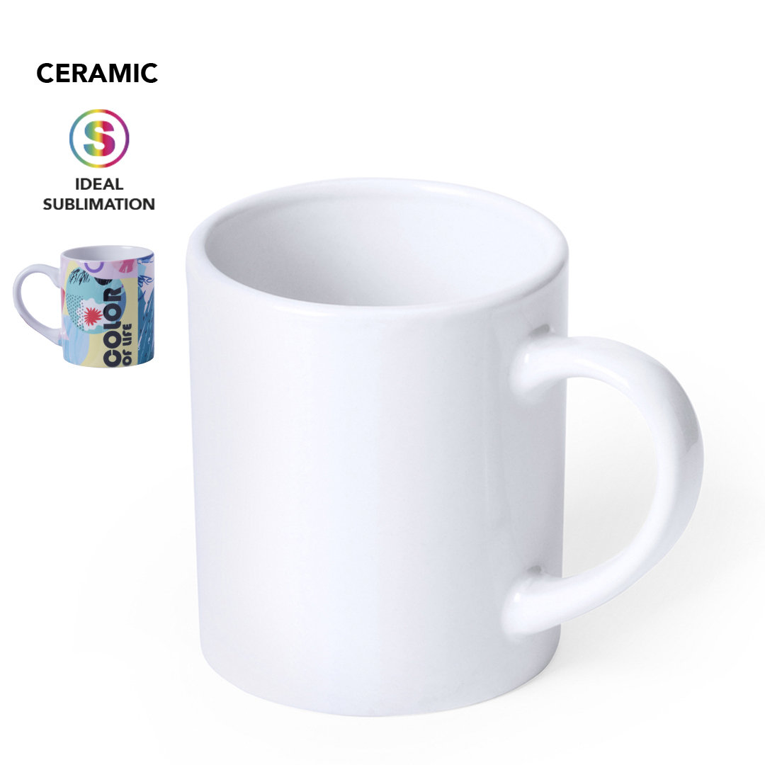 Taza sublimación personalizada Dolten de cerámica de 250ml en blanco