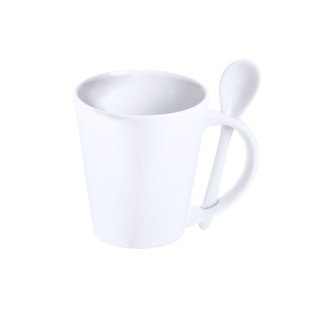 Taza sublimación personalizada Kaffir de cerámica de 350ml con cucharilla integrada - Tazas y vasos personalizados - Regalo Promocional Personalizado - imagen 4