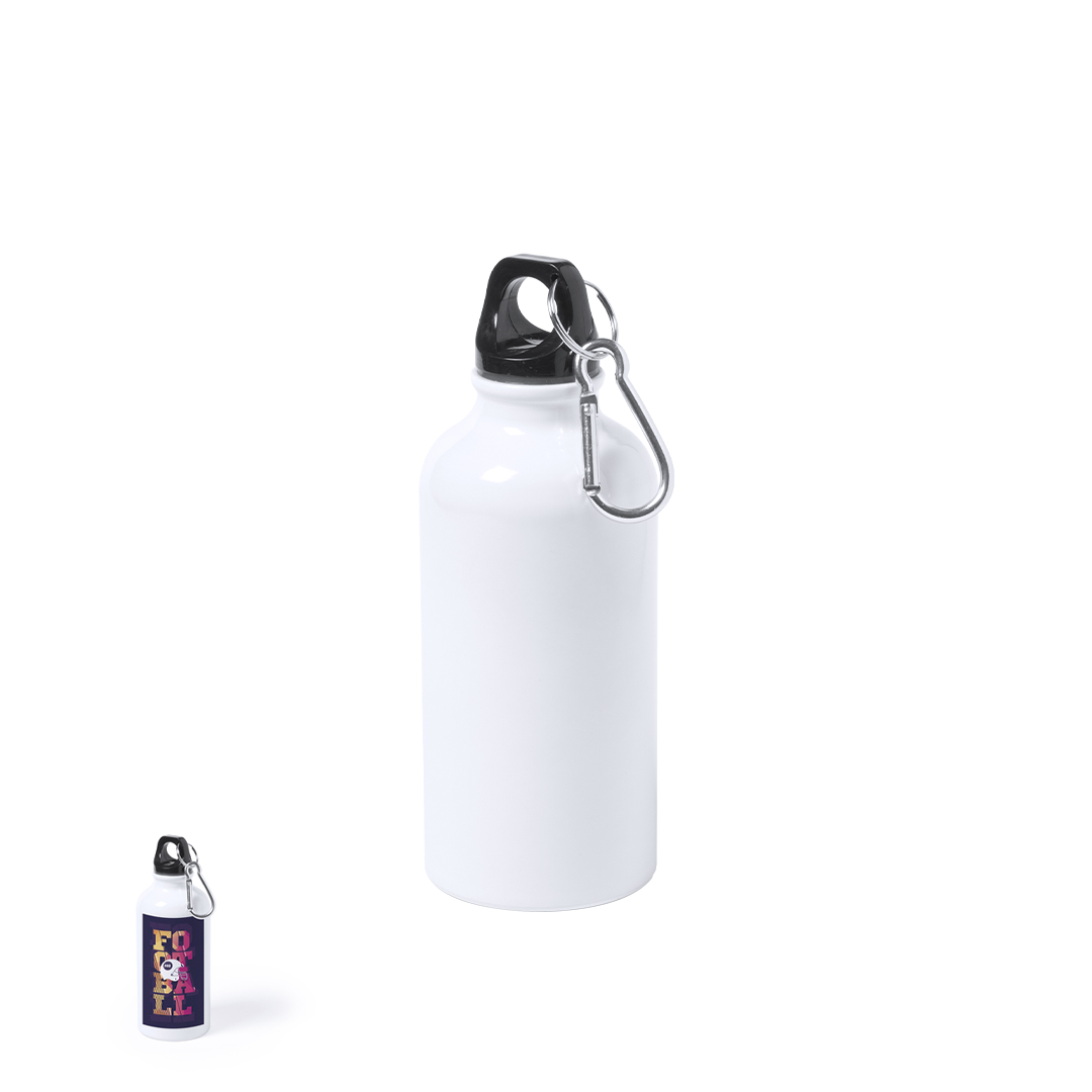 Bidón personalizado Sublimación Greims 400ml blanco mosquetón - Tazas y botellas - Regalo Promocional Personalizado