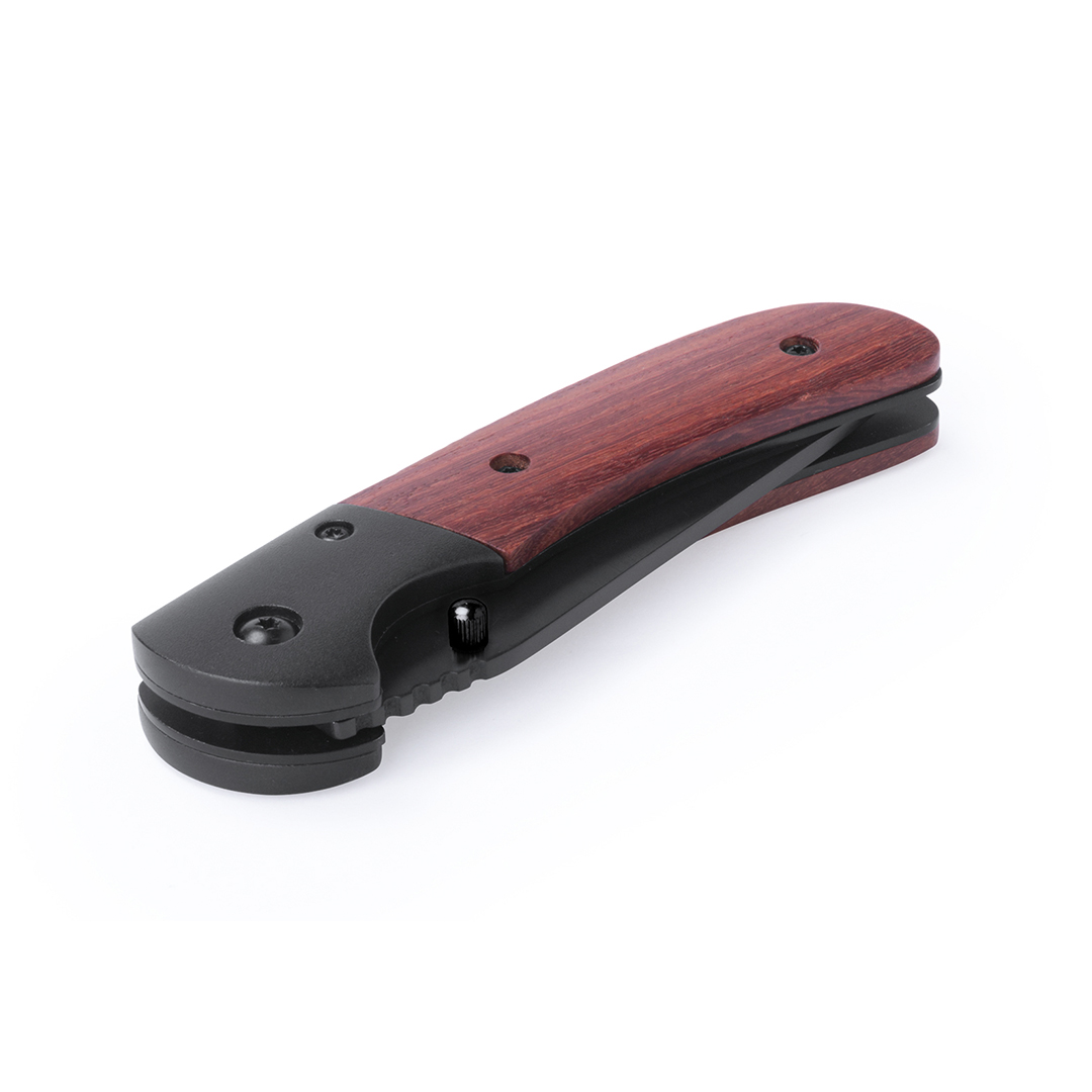 Navaja personalizada Dertam de alta calidad con empuñadura madera