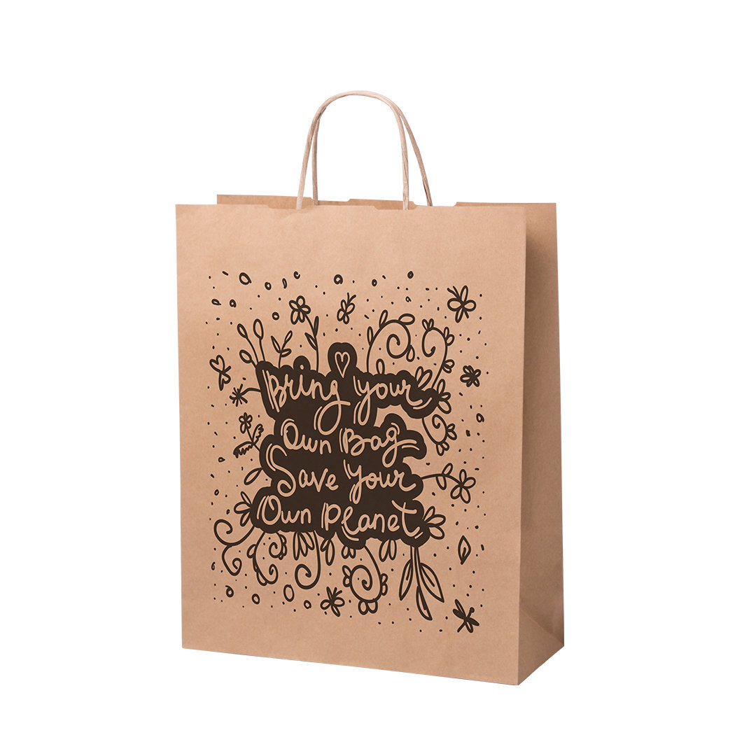 Bolsa personalizada Nauska de papel natural con fuelle - Bolsas personalizadas con fuelle - Regalo Promocional Personalizado - imagen 3