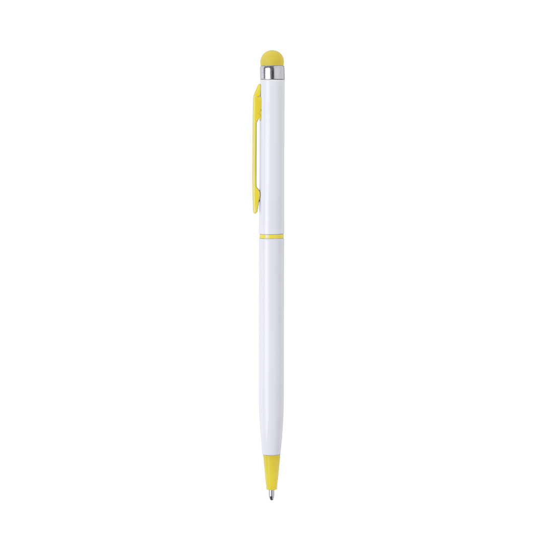 Bolígrafo puntero personalizado Duser giratorio blanco con accesorios coloridos - Oficina - Regalo Promocional Personalizado - vista alternativa
