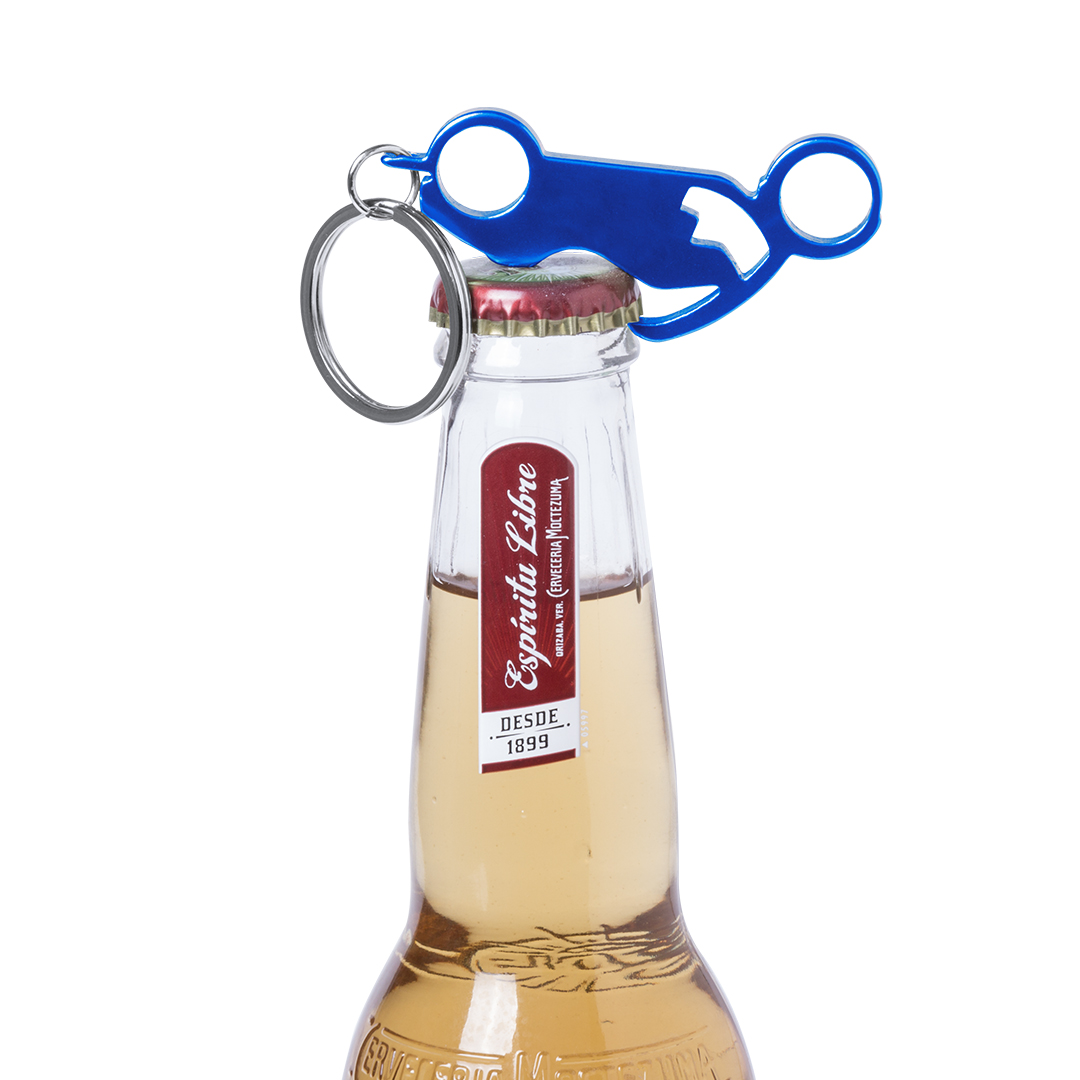Llavero abridor personalizado Blicher de aluminio diseño moto - Llaveros, pins y chapas - Regalo Promocional Personalizado - vista alternativa