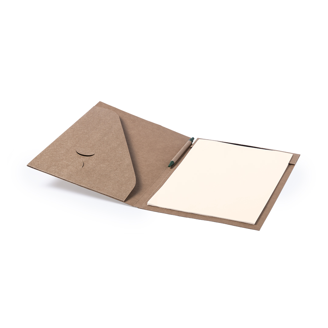 Carpeta personalizada Bloguer de cartón reciclado con bolígrafo incluido - Oficina - Regalo Promocional Personalizado - vista alternativa