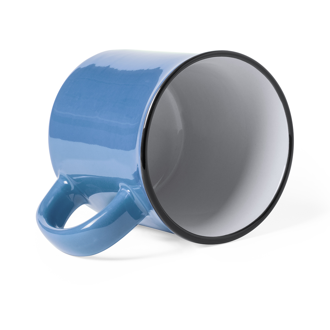 Taza de cerámica personalizada Sinor vintage de 300ml con borde negro