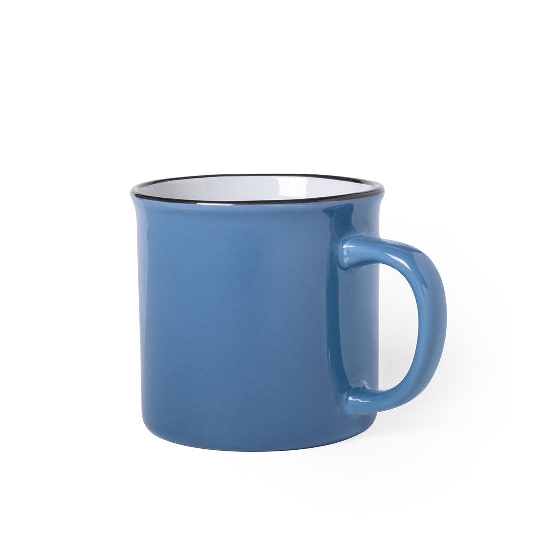 Taza de cerámica personalizada Sinor vintage de 300ml con borde negro - Tazas y vasos personalizados - Regalo Promocional Personalizado