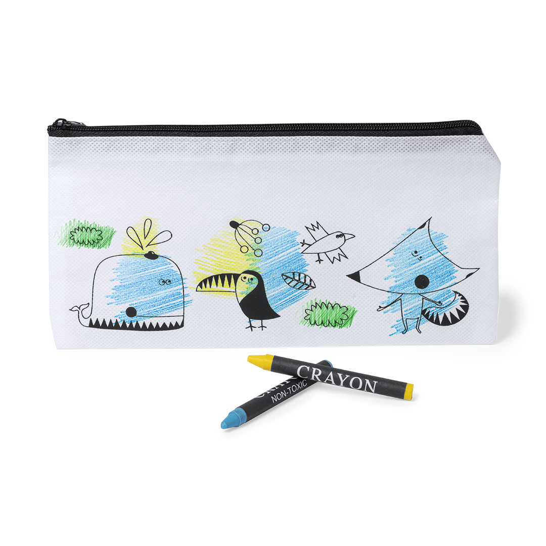 Estuche personalizado Skinga de non-woven para colorear con ceras - Oficina - Regalo Promocional Personalizado - imagen 4