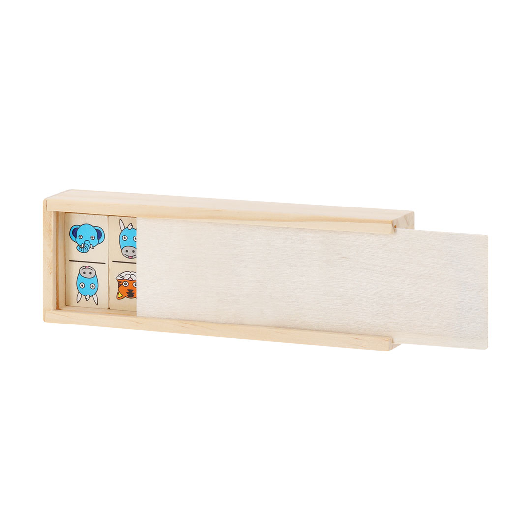 Dominó personalizado Kelpet de madera con animalitos en estuche - Niños y Juegos - Regalo Promocional Personalizado - vista alternativa