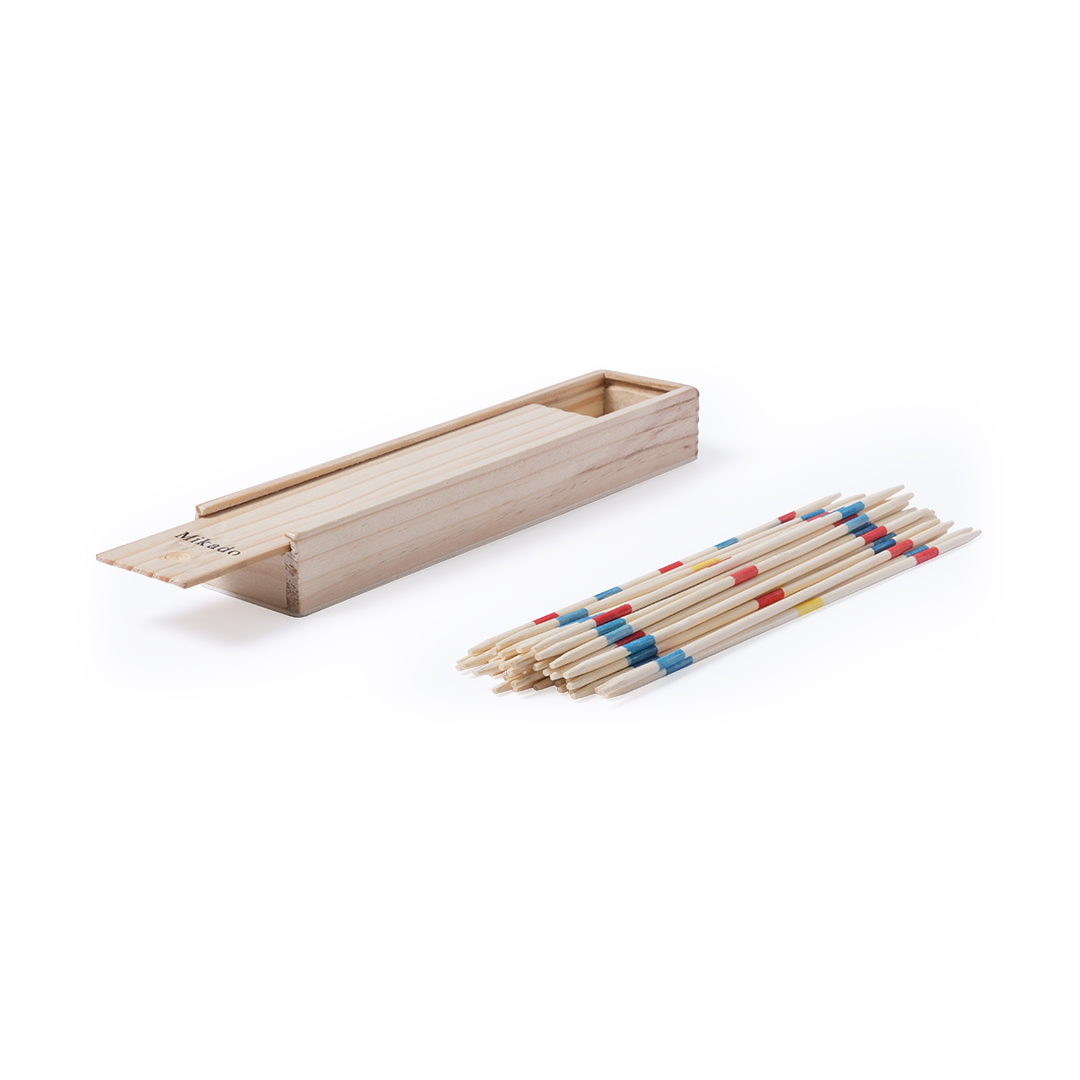 Juego de habilidad personalizado Mikado clásico con 41 palitos de madera - Niños y Juegos - Regalo Promocional Personalizado - vista alternativa
