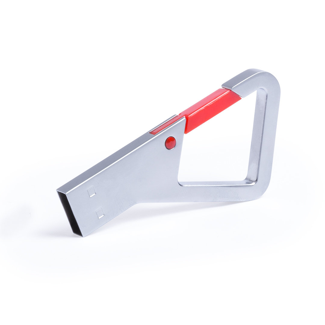 Memoria USB personalizada Drelan 8GB metálica con mosquetón
