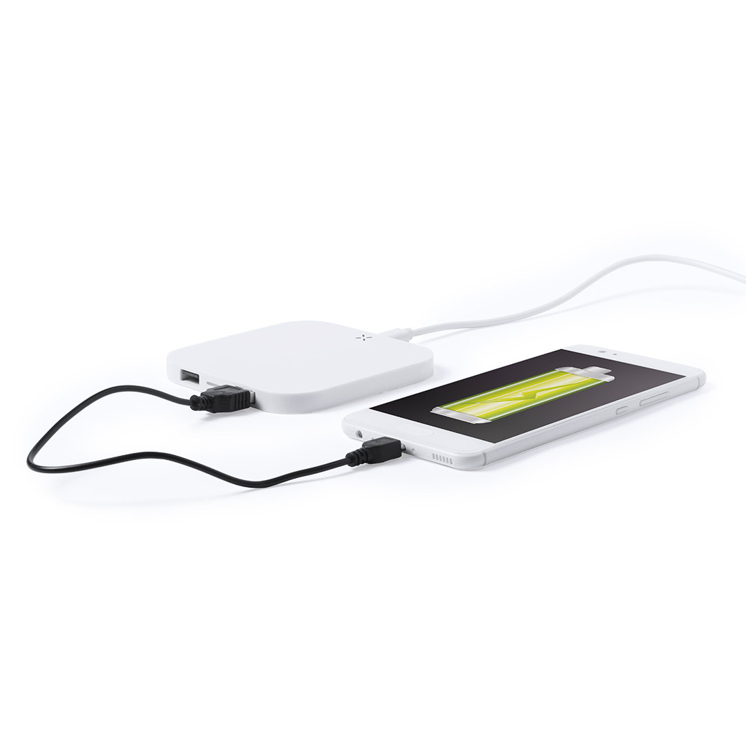 Cargador personalizado Donson inalámbrico minimalista blanco con USB dual