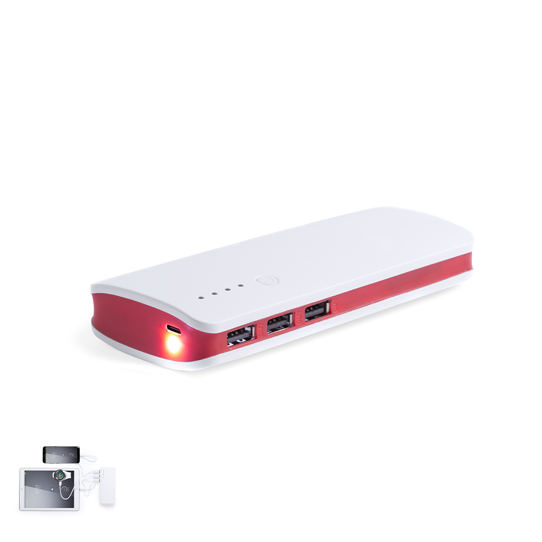 Power Bank personalizada Kaprin de alta capacidad con triple USB de 10000mAh - Tecnología - Regalo Promocional Personalizado
