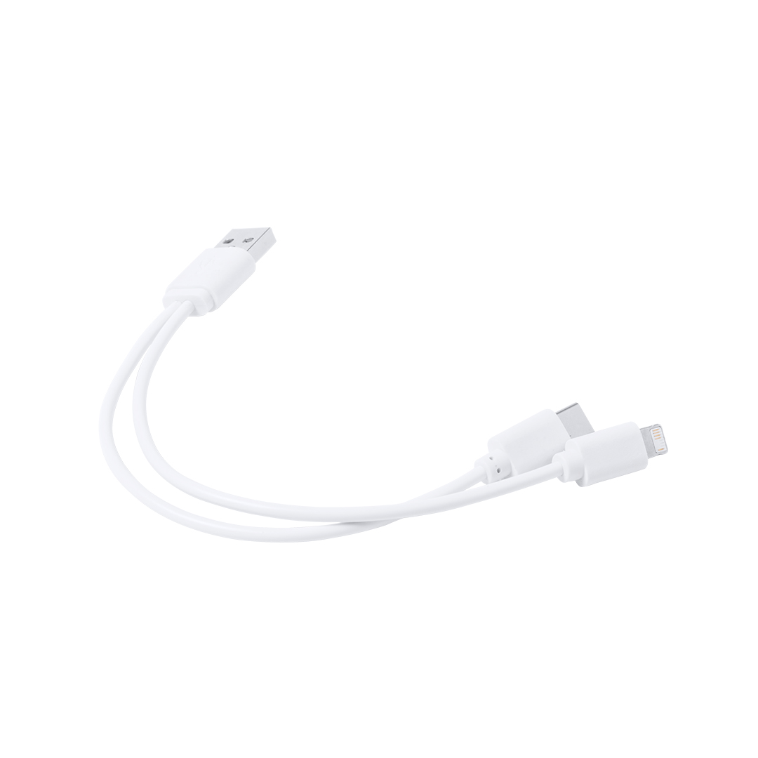 Cable cargador personalizado Vitral USB minimalista blanco
