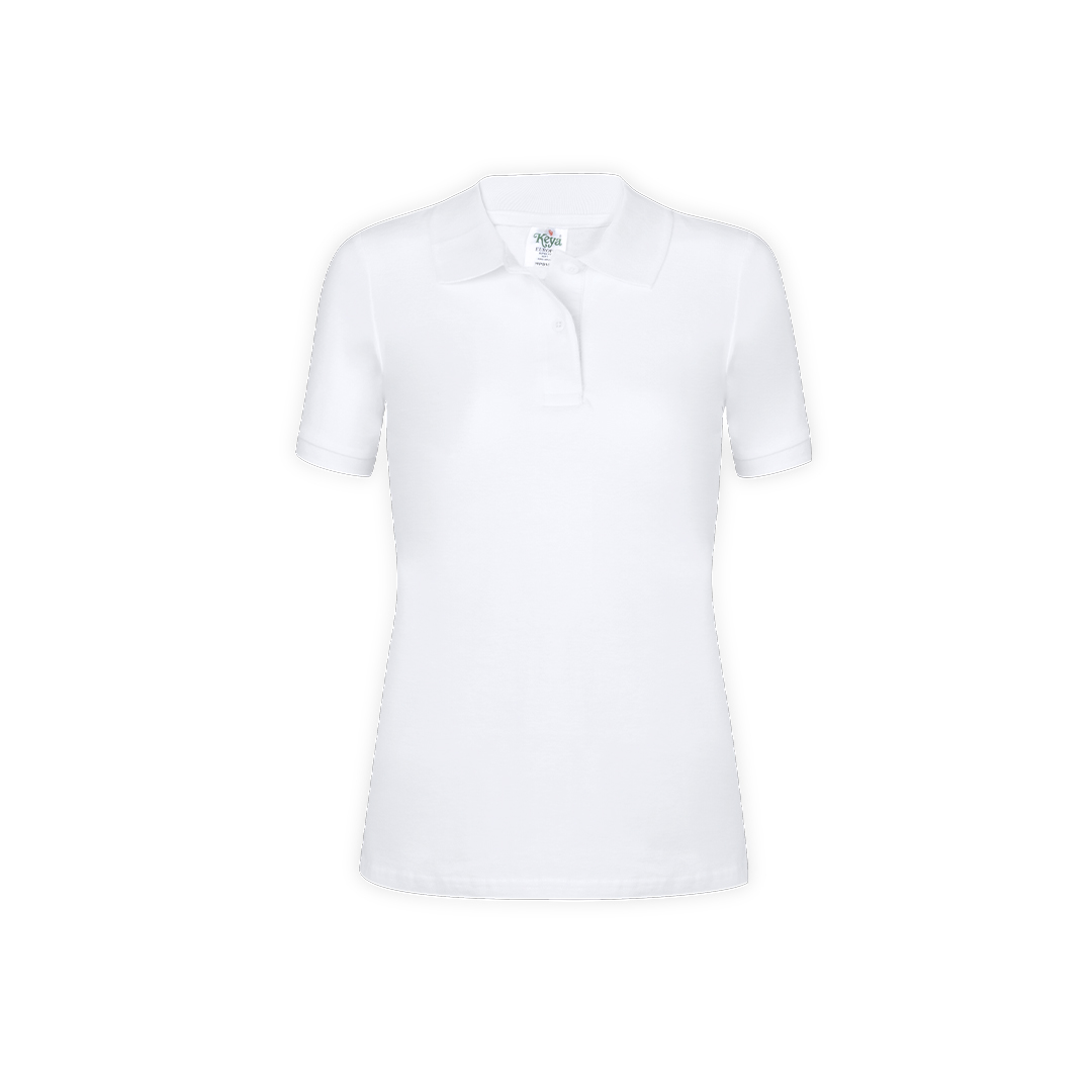 Polo personalizado mujer blanco Keya WPS180 de algodón piqué 180g/m2